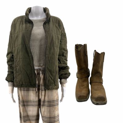 Lot 91: Onslaught Celeste Cross Screen Worn Jacket, Thermal, Undershirt, PJ Pants & Boots Ch 1b Sc Multiple | VIP Fan Auctions