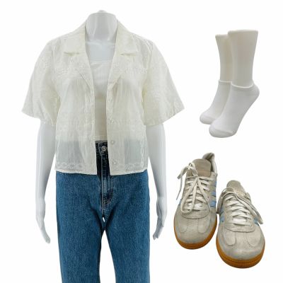 Lot 24: The Love Hypothesis Olive Smith (Lili Reinhart) Screen Worn Blouse, Tank Top, Jeans, Socks & Sneakers Ch 10 Sc 14-17 | VIP Fan Auctions