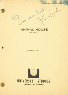 Lot 523 - A Revised Final Screenplay of Animal House signed by John Landis