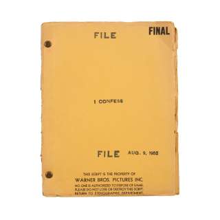 A screenplay of I Confess | Bonhams