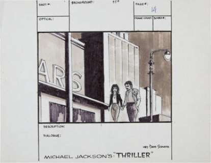 Michael Jackson - "Thriller" Storyboard Production Drawing (1983). | Heritage