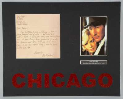 Chicago (2002) a prop fan letter addressed to Roxie Hart, mounted Provenance: Purchased from… | Ewbank’s