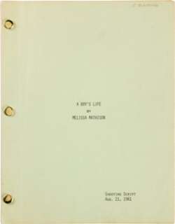 E.T. the Extra-Terrestrial (Universal, 1982), Original Script Titled "A Boy‘s Life" and Shooting Schedule. (Total: 2 Items)