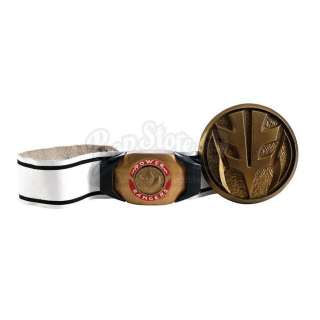 MIGHTY MORPHIN‘ POWER RANGERS (T.V. SERIES, 1993-1996) - Lot 886 - Tommy Oliver‘s (Jason David Frank) Green Ranger Belt with Morpher Buckle and White Ranger Chest Coin
