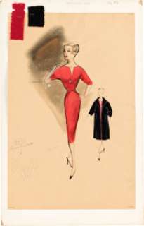 North by Northwest (MGM, 1959), Eva Marie Saint "Eve Kendall" Group of (3) Costume Sketches by Helen Rose.