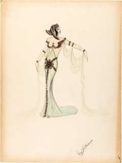 Cleopatra (Paramount, 1934), Vicky Williams Costume Sketch for Claudette Colbert "Cleopatra" Dress. | Heritage