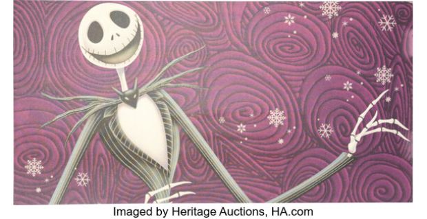 Walt Disney World® Resort - Tim Burton’s The Nightmare Before Christmas Original Park-Used Jack Skellington Display 22" x 44" (The Walt Disney Company, c. 2000s - 2010s). | Heritage
