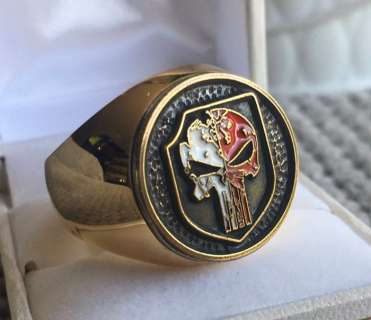 Marvel: the Punisher 24Kt Gold Plated Ring | Marvel: The Punisher 24kt Gold Plated Ring | Catawiki