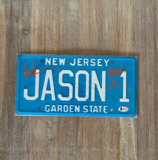 Friday the 13th - Signed Replica License Plate - by Ari Lehman as Jason Voorhees - inscription - Beckett Witnessed COA | Catawiki