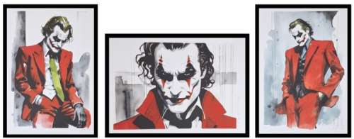 Joker - Triptychon Joaquin Phoenix - watercolor edition by Emma Wildfang - Large size | Catawiki