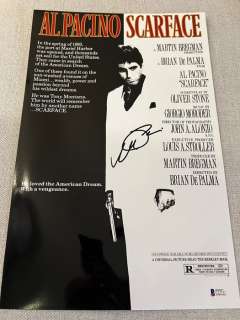 Scarface - Signed by Al Pacino (Tony Montana) - Beckett BAS Certified, 17x11 inch Photo | Catawiki