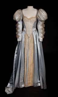 Lot 118 - Olivia de Havilland silver satin period gown