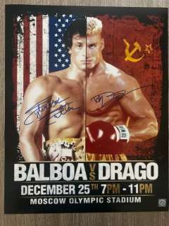 Rocky IV - Sylvester Stallone (Rocky Balboa) & Dolph Lundrgren (Ivan Drago) - Double Signed - 16x20" - COA | Catawiki