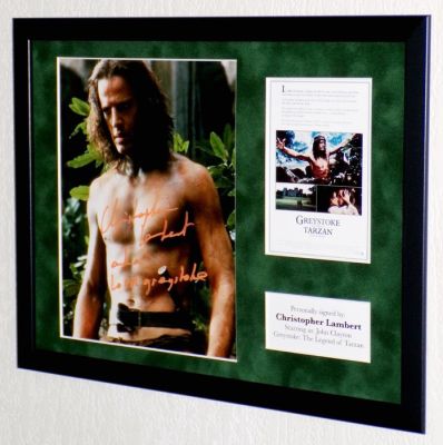 Legend of Tarzan - Christopher Lambert (John Clayton/Tarzan) Framed, signed + COA & Photo signing | Catawiki