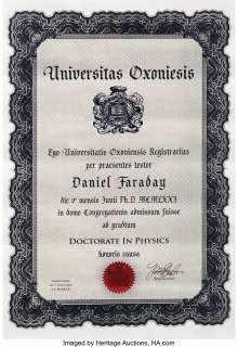 Jeremy Davies "Daniel Faraday" hero Oxford University diploma and "Fission Chain Reaction" schematic from Lost....