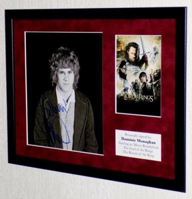 Lord of the Rings - Dominic Monaghan (Merry Brandybuck) Framed, signed + Certificate of Authenticity