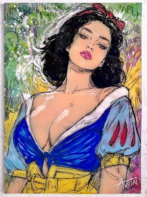Alvin Silvrants - Artistic sexy Snow White - High Gloss straight edge painting | Catawiki