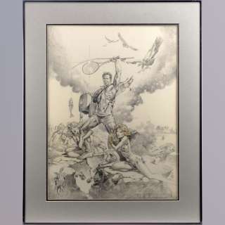 NATIONAL LAMPOON‘S VACATION (1983) - Lot 295 - Framed Hand-Drawn Boris Vallejo Poster Prelim