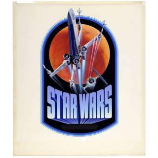 Star Wars: Episode IV - a New Hope (1977) | Hand-Painted Ralph McQuarrie X-Wing Starfighter and Imperial TIE Fighter Illustration | Propstore