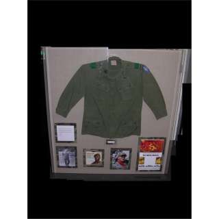 Lot 187 - John Wayne Screen Worn Green Berets Shirt, Signature and Framed Ensemble