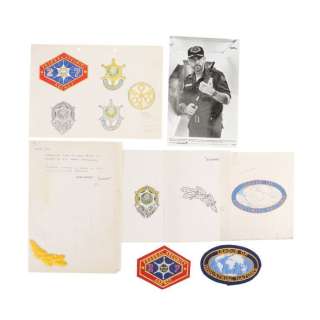 OUTLAND (1981) - Lot 1451 - Hand-drawn John Mollo Concepts for Marshall O‘Niel‘s (Sean Connery) Badges and Patches