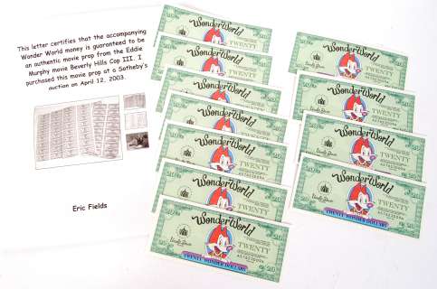 BEVERLY HILLS COP III ORIGINAL PROP WONDER WORLD NOTES | Auctioneum Ltd