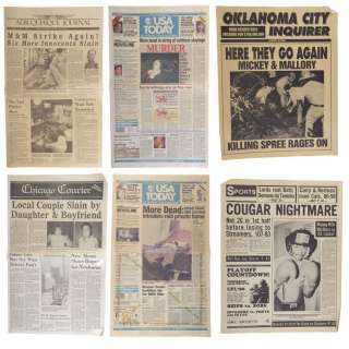 NATURAL BORN KILLERS (1994) - Lot #1210 : Set of Six Newspapers