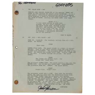 THE GOONIES (1985) - Lot #1170 : Jack Johnson-Autographed Script