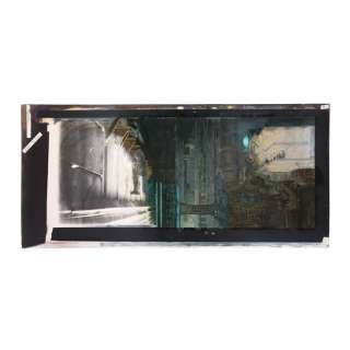 Blade Runner (1982) | 47. Matthew Yuricich Collection: Hand-Painted Matthew Yuricich Deckard Hangs from Roof Sequence "The Canyon" Eye-Level Matte Painting | Propstore