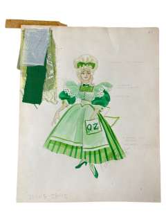 WIZARD OF OZ SKETCH ART COSTUME DESIGN DRAWING PRODUCTION BY BOB ROBERT CARLTON | Los Angeles Estate Auction