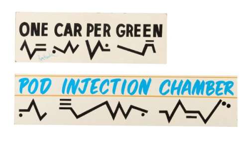 Lot 1160 - Alien Nation Prop Signs Lot x2 Signed by Ron Fassler COA