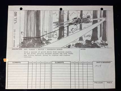 Original Return of the Jedi Storyboard Prop with COA | Mynt Auctions