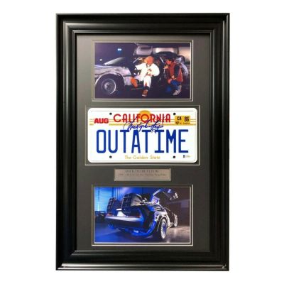 Back to the Future Signed Christopher Lloyd Movie Car License Plate Framed BAS | Activity Auctions