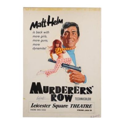 Murderers’ Row (1966) | Lot 529 : The Brian Bysouth Collection: Original Final Poster Artwork; (in mount): 37 x 52 cm (14.5" x 20.5"), Brian Bysouth | Propstore