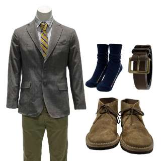 Lot 22 - American Fiction Thelonious ‘Monk‘ Ellison‘s Jeffrey Wright Jacket, Shirt, Pants, Tie, Belt, Socks & Boots