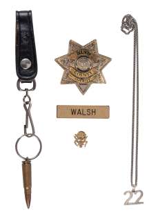 The Walking Dead Shane Production-Used Bullet Keychain, Deputy Badge, Necklace Collection (5) – Seasons 1-2 – AMC LOA | Goldin