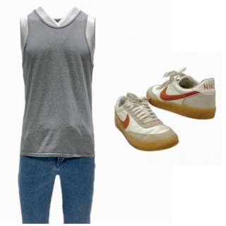 The Iron Claw Kevin Von Erich Zac Efron Screen Worn Tank Top, Jeans & Sneakers Ch 12 & 15 Sc 43 & 52-54 | VIP Fan Auctions