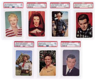 1953 MOTHER’S COOKIES MOVIE STAR PARTIAL CARD SET PSA GRADED. | Hake’s