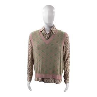 Saltburn Farleigh Start (Archie Madekwe) Screen Worn Knitwear V-Neck Pullover & Floral Shirt W/ Tie Ch 8 Sc 27-32,179pt1 | VIP Fan Auctions