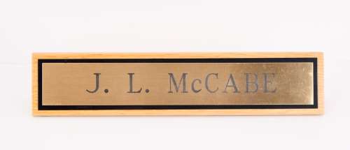 Jake and the Fatman - Jason McCabe (William Conrad) Desk Nameplate Prop