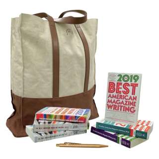 Opus Ariel Ecton (Ayo Edebiri) Screen Used Tote Bag, 6 Best American Magazine Writing Books & Pen | VIP Fan Auctions