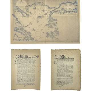 The Last Voyage of the Demeter Captain Eliot (Liam Cunningham) Production Used 2 Documents & Nautical Chart | VIP Fan Auctions
