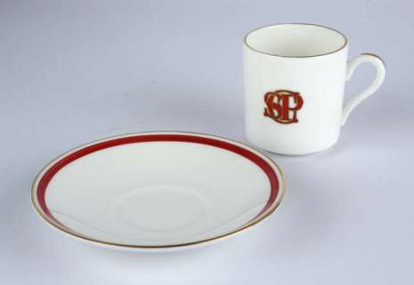James Bond Goldfinger (1964) - Stoke Poges golf club coffee cup and saucer. | Ewbank’s