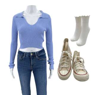 Scream VI Tara Carpenter Screen Worn Stunt Double Shirt, Jeans, Socks & Sneakers Ch 3 Sc 62 | VIP Fan Auctions