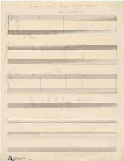 Lot 1032 - Nick Redman personal collection of (5) composer related artifacts including Dirty Harry score sheet.