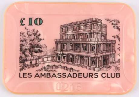 James Bond Dr No (1962) - Le Cercle £10 casino rose plaque / chip. Le Cercle plaques were… | Ewbank’s