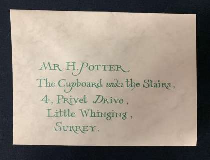 Harry Potter and the Sorcerers Stone (2001) - Harry Potters Hogwarts Acceptance Envelope - Lot A | Hanlin Auction Service