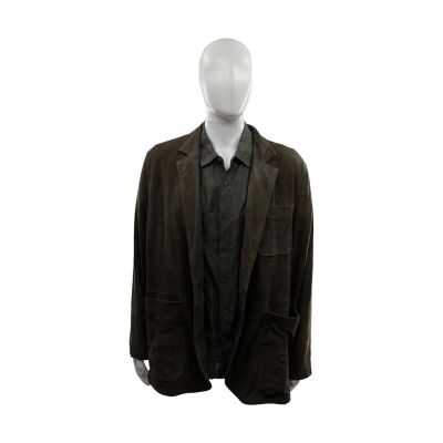 Lot 114: Crime 101 Money Screen Worn Car Coat & Button-Up Shirt Ch 2 Sc 91,93 | VIP Fan Auctions