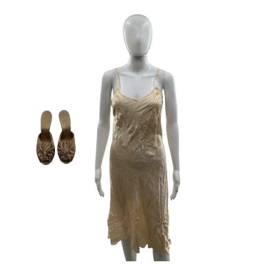 Lot 36: Marty Supreme Kay Rockwell Screen Worn Heeled Slippers & Slip Ch 2 Sc 26pt/27pt | VIP Fan Auctions