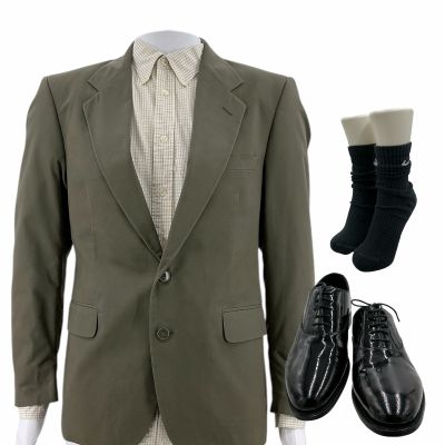 Lot 24: The Drama Charlie Screen Worn Blazer, Button-Up Shirt, Socks & Dress Shoes Ch Multiple Sc Multiple | VIP Fan Auctions